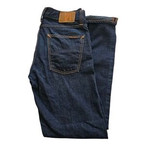 Nudie Jeans Sharp‎ Bengt Selvedge Button Fly Recycle Dark Jeans Mens Size 31x32